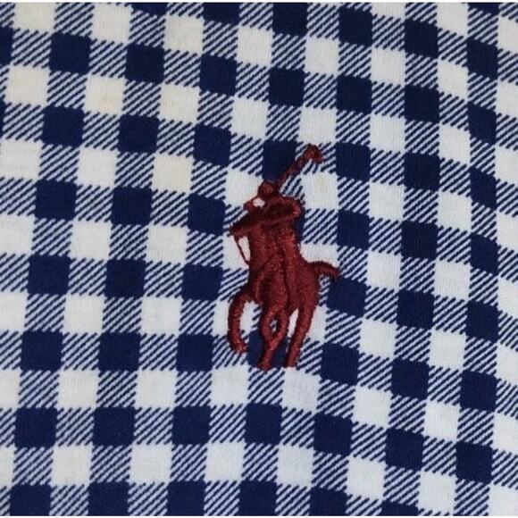 Ralph Lauren Navy Paid Men's Casual Button Down Polo Shirt Size XLT - Picture 4 of 6